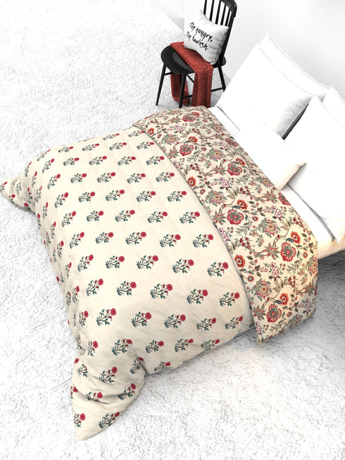 The White moss IDA Luxurious Super Soft AC Reversible Comforter